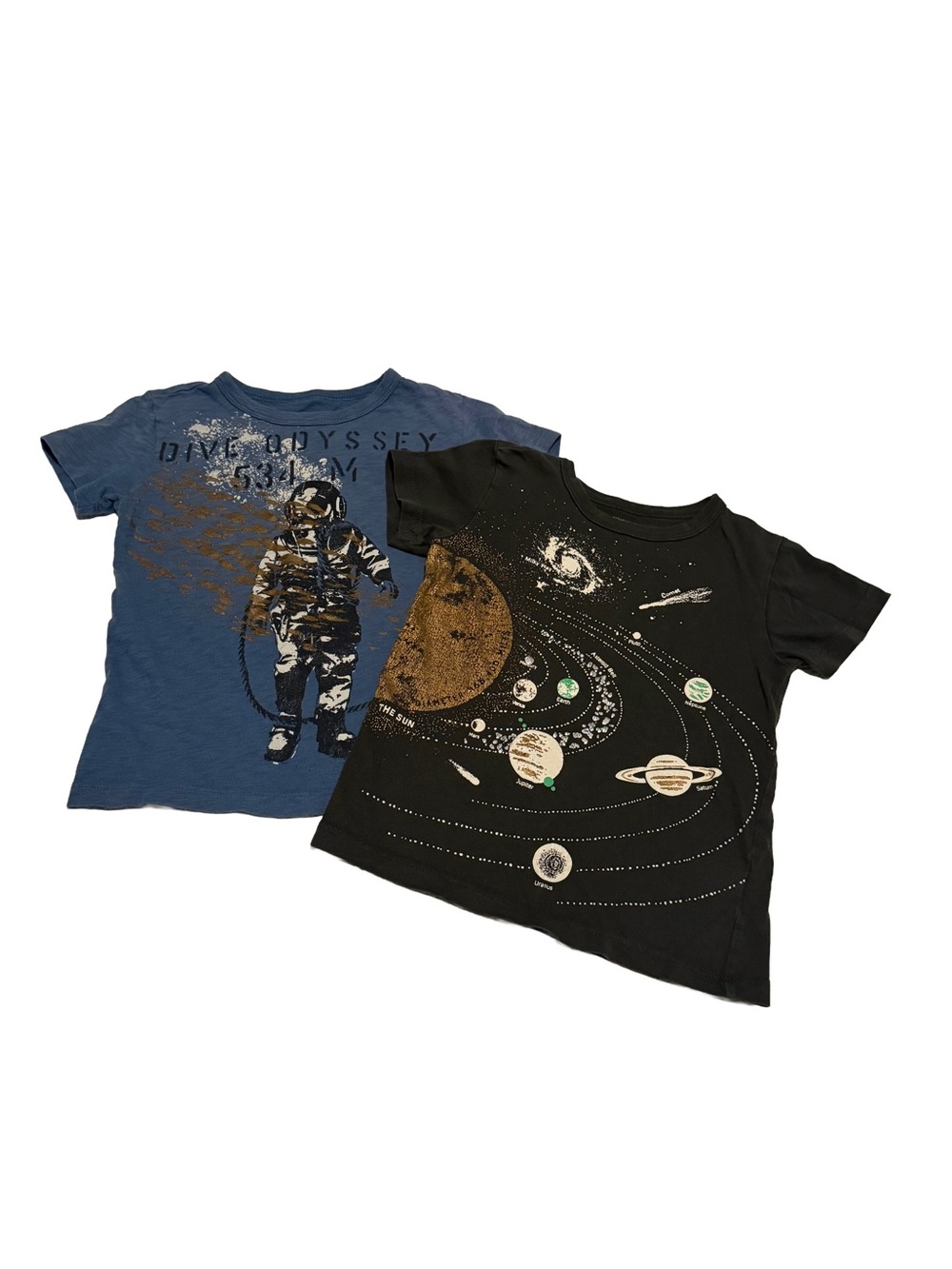 Crewcuts 2 bundle Space Graphic Tee Set - Blue & Black, 4-5T